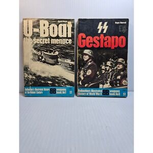 Ballantines Illustrated History of World War‎ II U Boat Gestapo Lot 2 Books